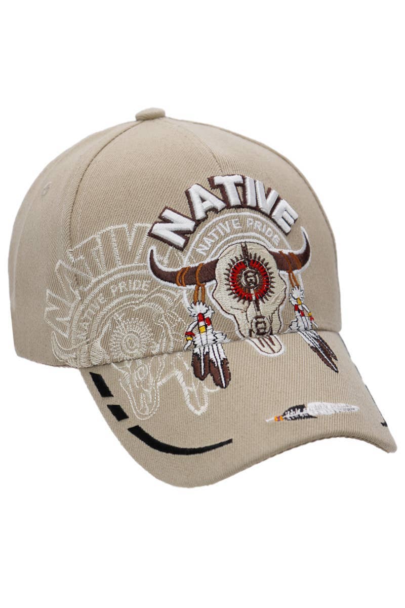 Cap Zone - Wholesale Baseball Cap - Unisex - Native Pride Tribal Longhorn Bull Baseball Cap6