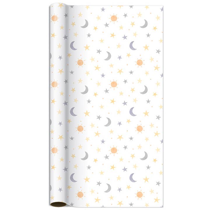 Sun Moon Stars Wrap 5Ft for wholesale by The Gift Wrap Company
