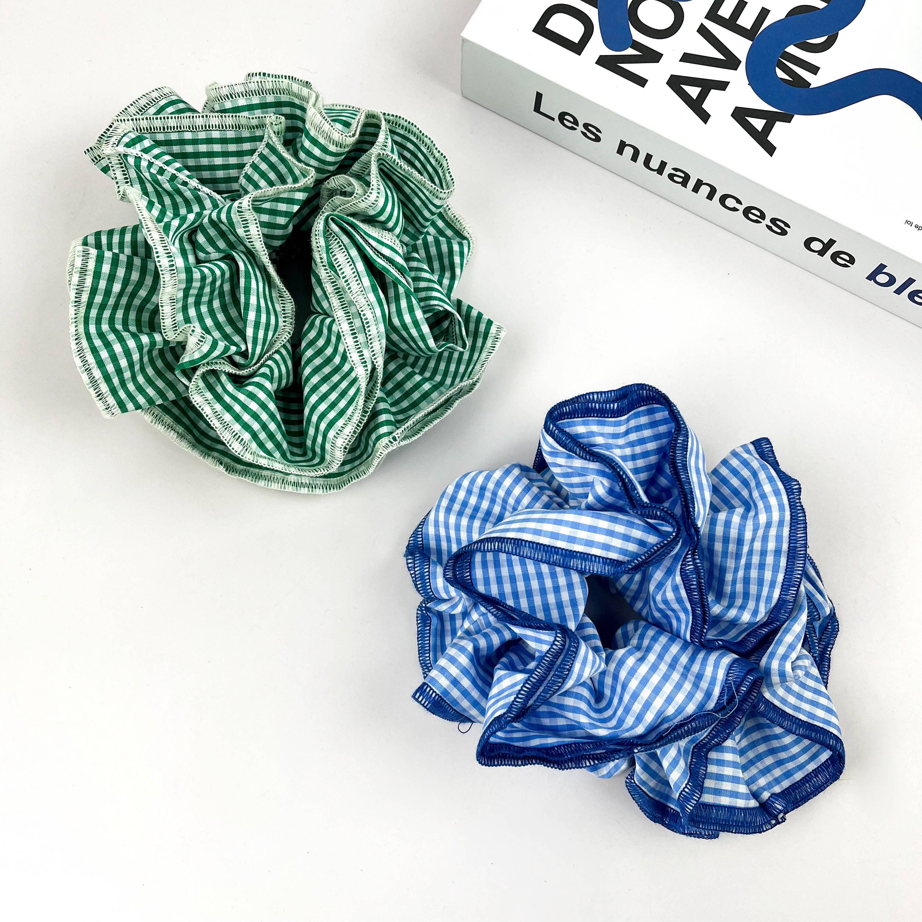 TheDivaSoap - Wholesale Scrunchie - Women's - Retro Plaid Scrunchie – Double-Layered Two-Tone Hair Tie12