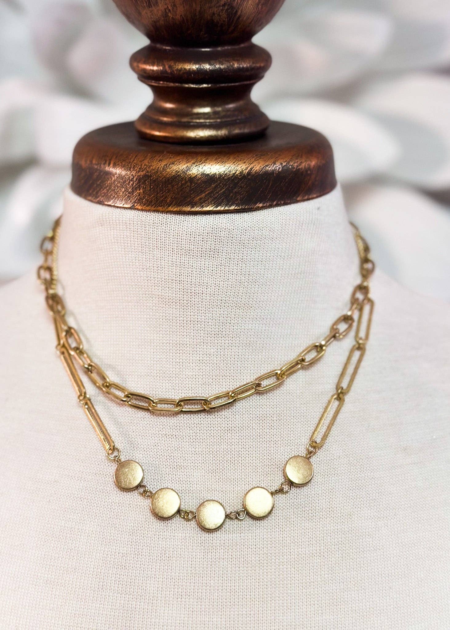 Nette Road Wholesale - Wholesale Link & Chain Necklace - Multi Layer Paper Clip Chain Necklace2