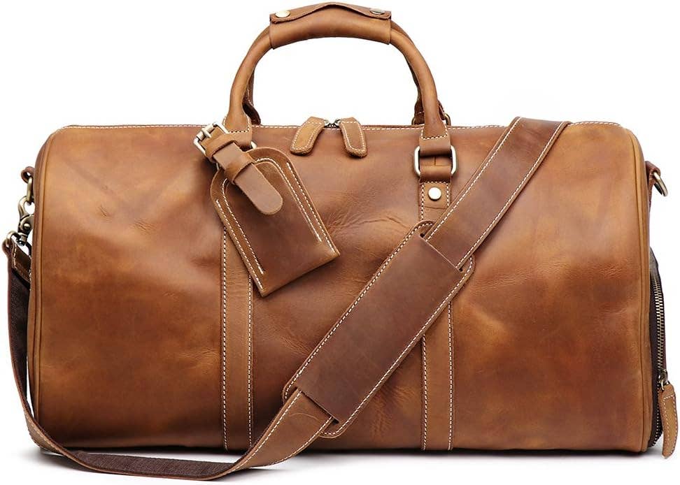 Tuzech Leather – wholesale Duffelväskor – Unisex – TUZECH Stor Duffel Resväska Läder Resväska Duffelväska1