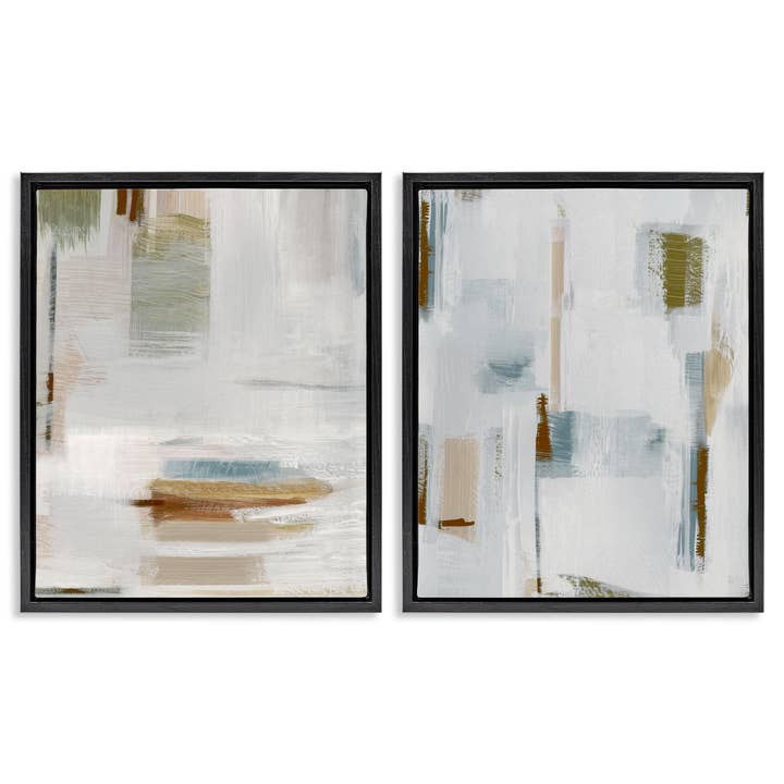 Sophisticated Soft Abstraction Floater Framed Art for wholesale by Stupell Industries