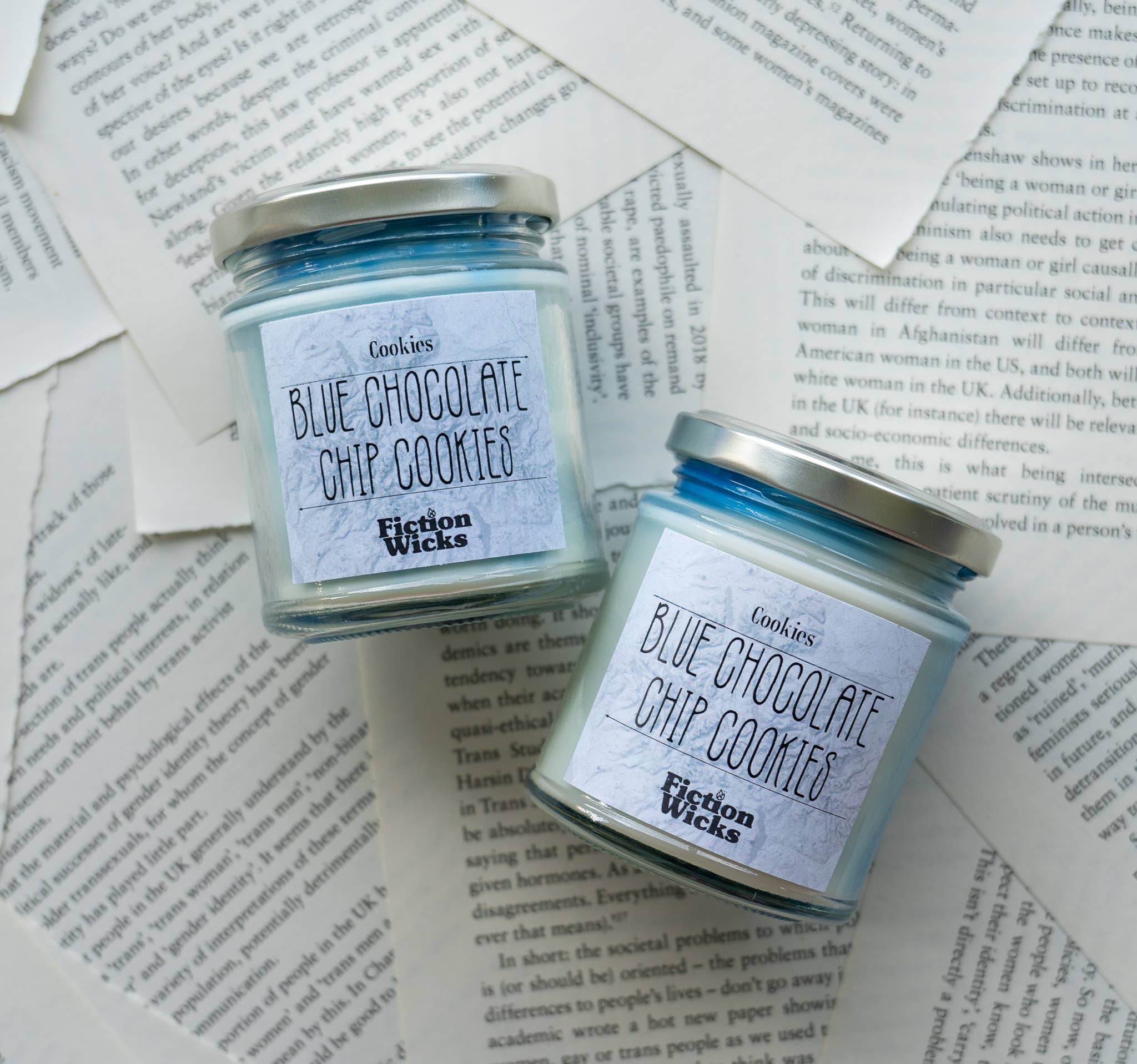 Fictionwicks - Venta al por mayor Velas en tarros - Vela para galletas con chispas de chocolate azul | Galletas con aroma vegano6