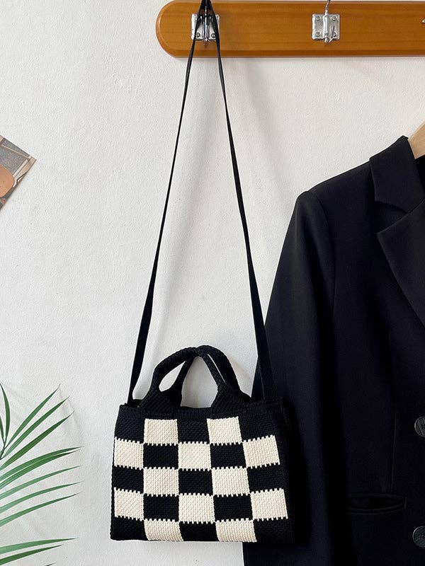 UZ Wholesale Store - Wholesale Tote Bag - Women's - Checkerboard Woven Handbag Crossbody Bags6