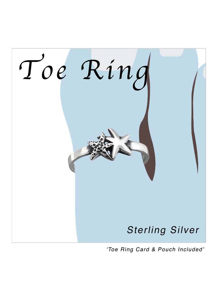 Sterling Silver Starfish Adjustable Toe Ring - SS for wholesale by Zoey Simmons