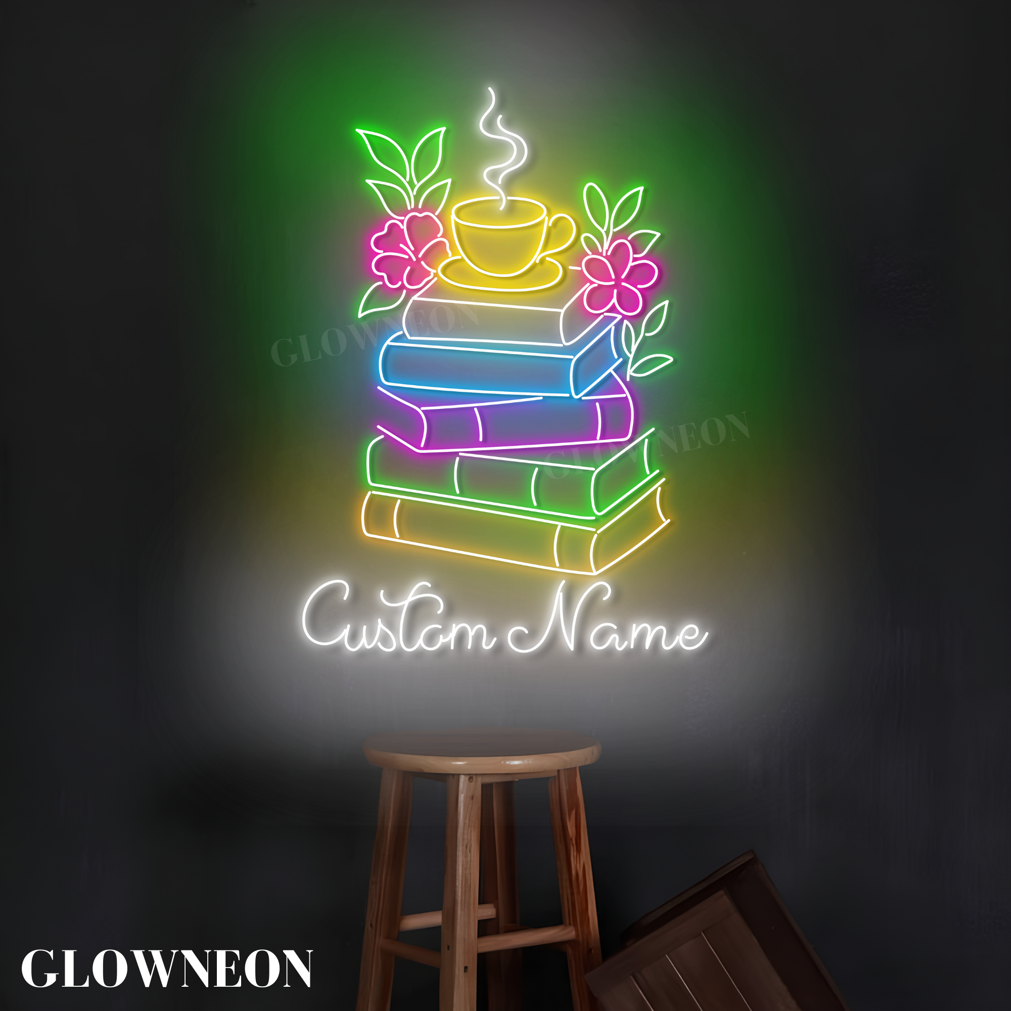 Glow Neon - Wholesale Neon Sign - Book Coffee Neon Sign, Wall LED Light for Tea Room Decor2
