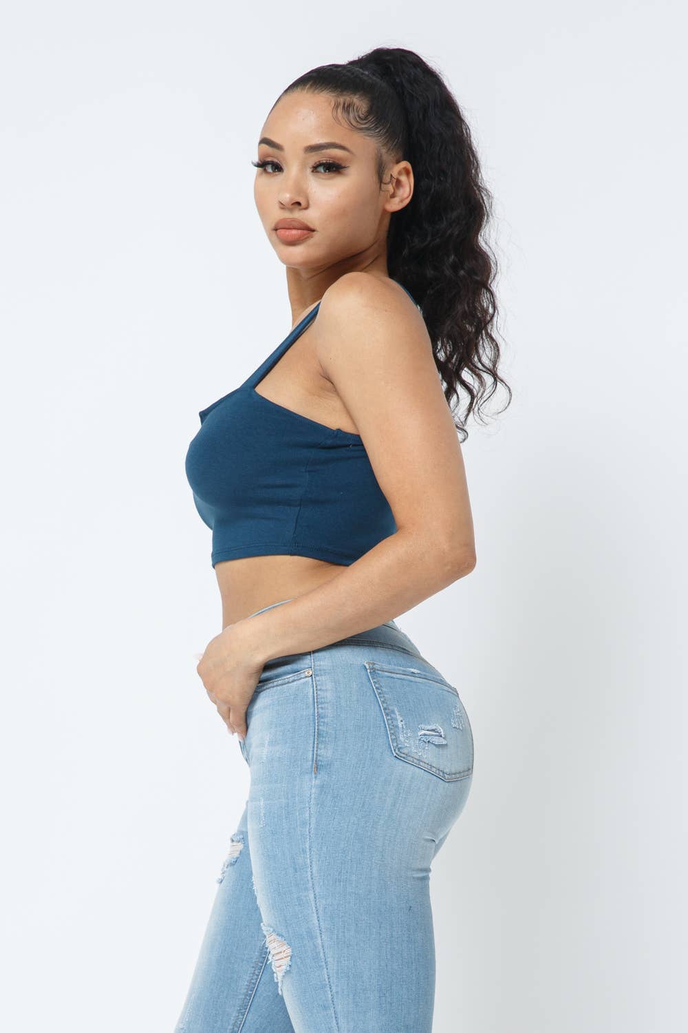 Julia by LoveJ - Wholesale Knit Top - Women's - V Cut Detail Sleeveless Crop Top18