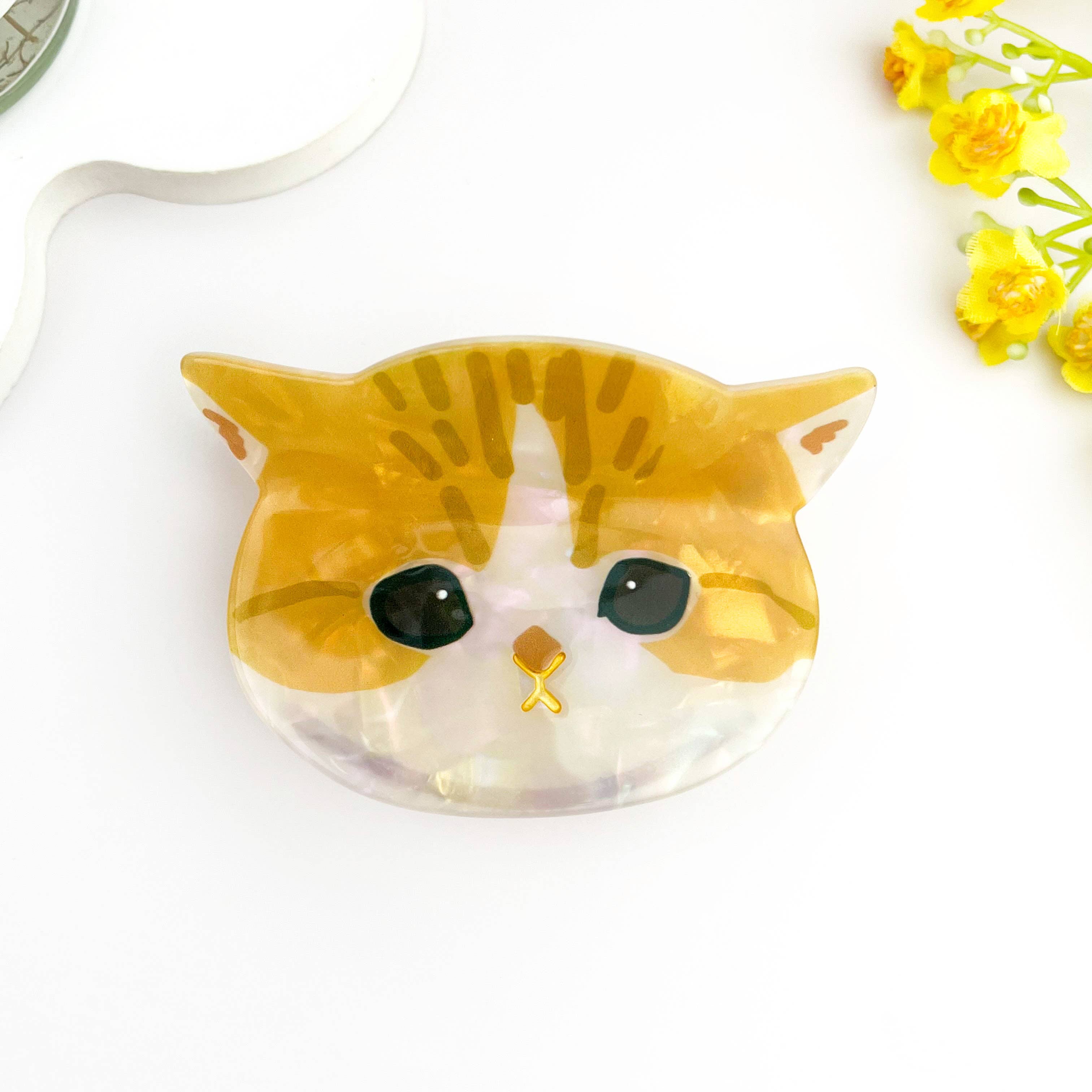 Yellow Adorable 3D Cat Acetate Hair Claw Clip – Cute & Quirky Style for wholesale on Faire1