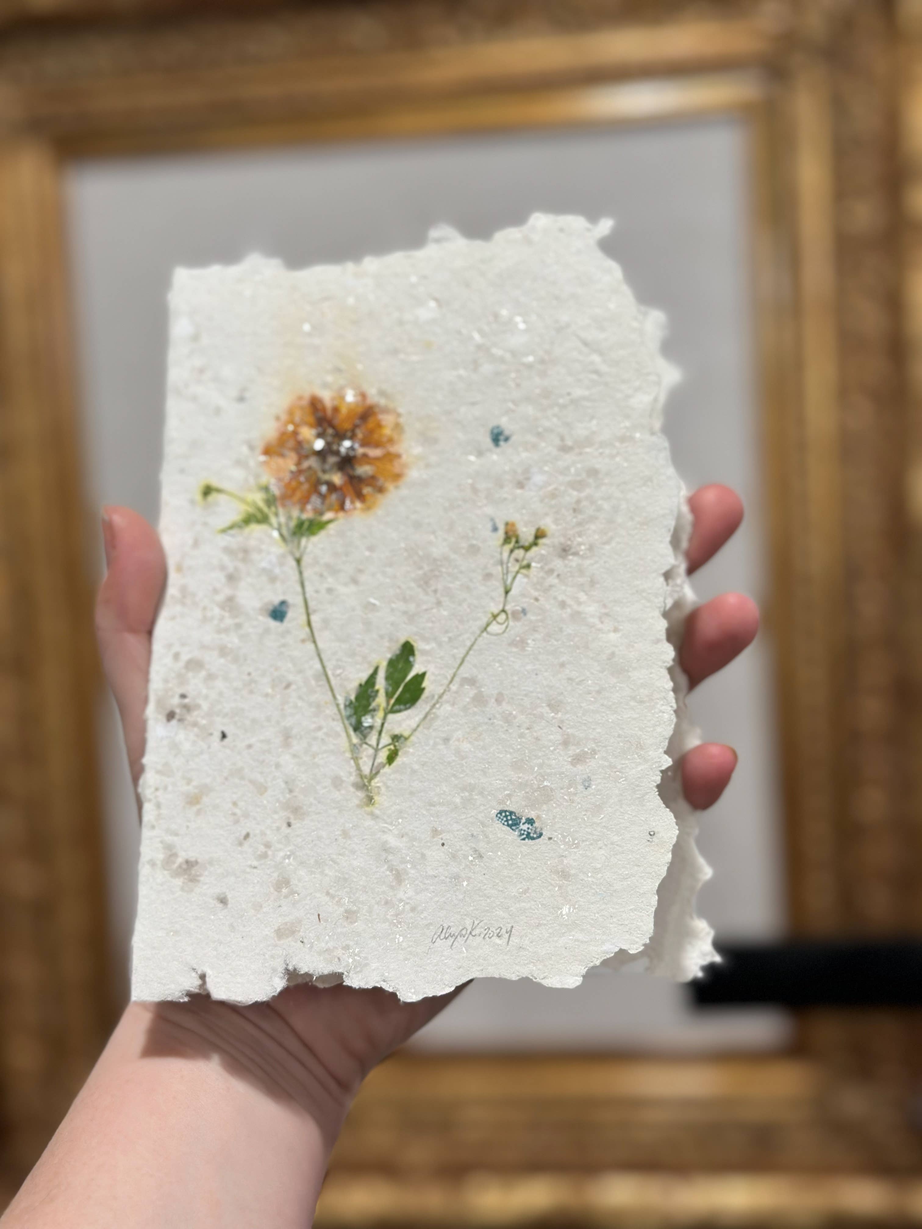 Alexa K - Wholesale Everyday Greeting Card - Greeting Card on Handmade Paper / With Pressed Flowers1