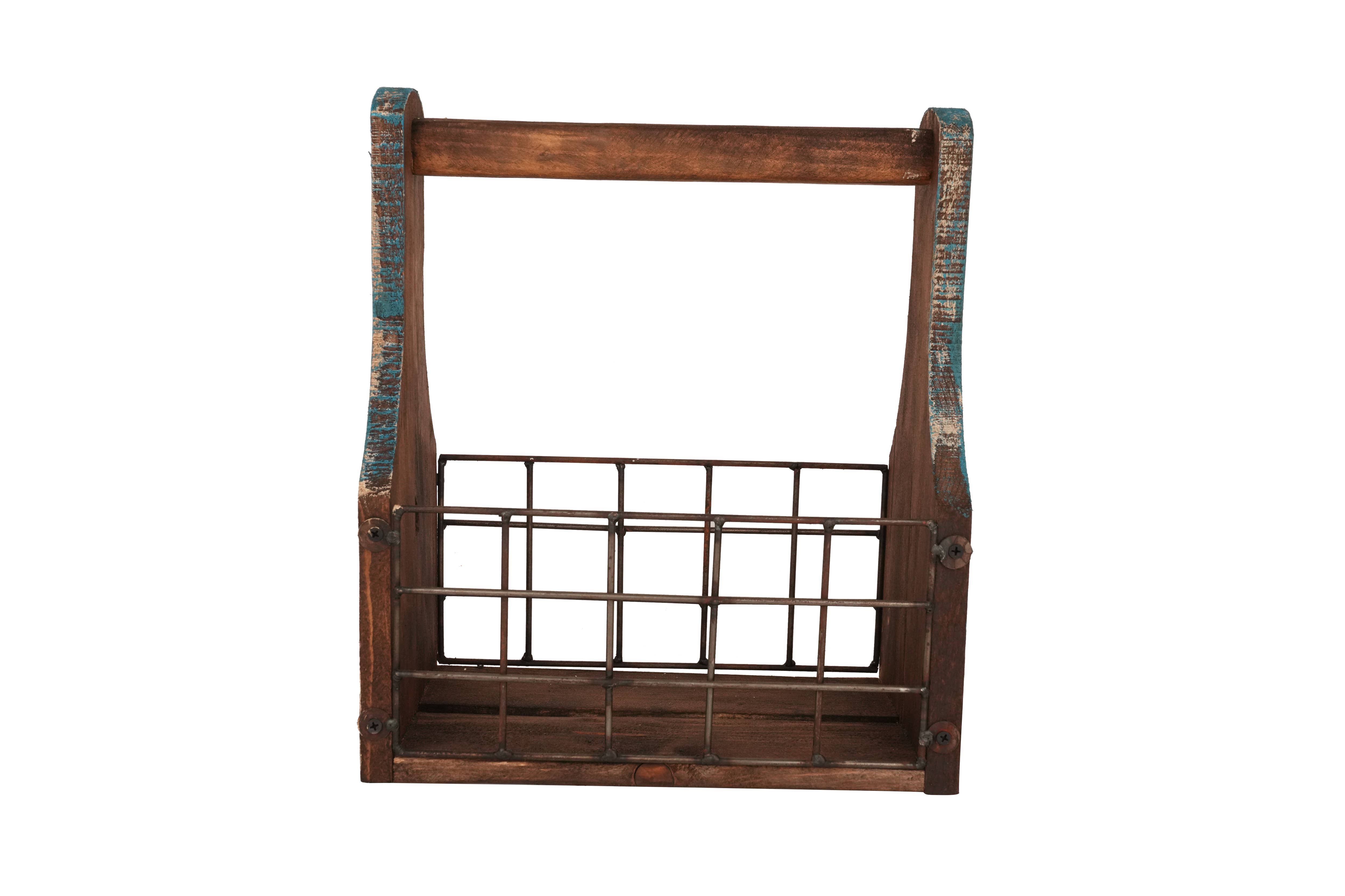 My Amigos Imports - Wholesale Magazine Rack - Farmhouse Wooden Tray-Magazine Holder-7Wx13Lx14H inch11