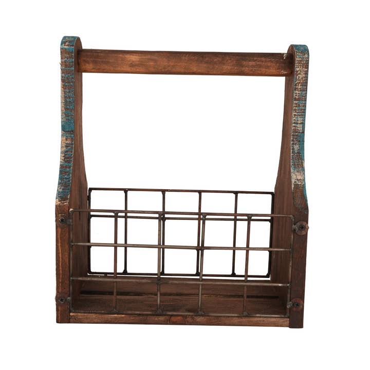 My Amigos Imports - Wholesale Magazine Rack - Farmhouse Wooden Tray-Magazine Holder-7Wx13Lx14H inch11