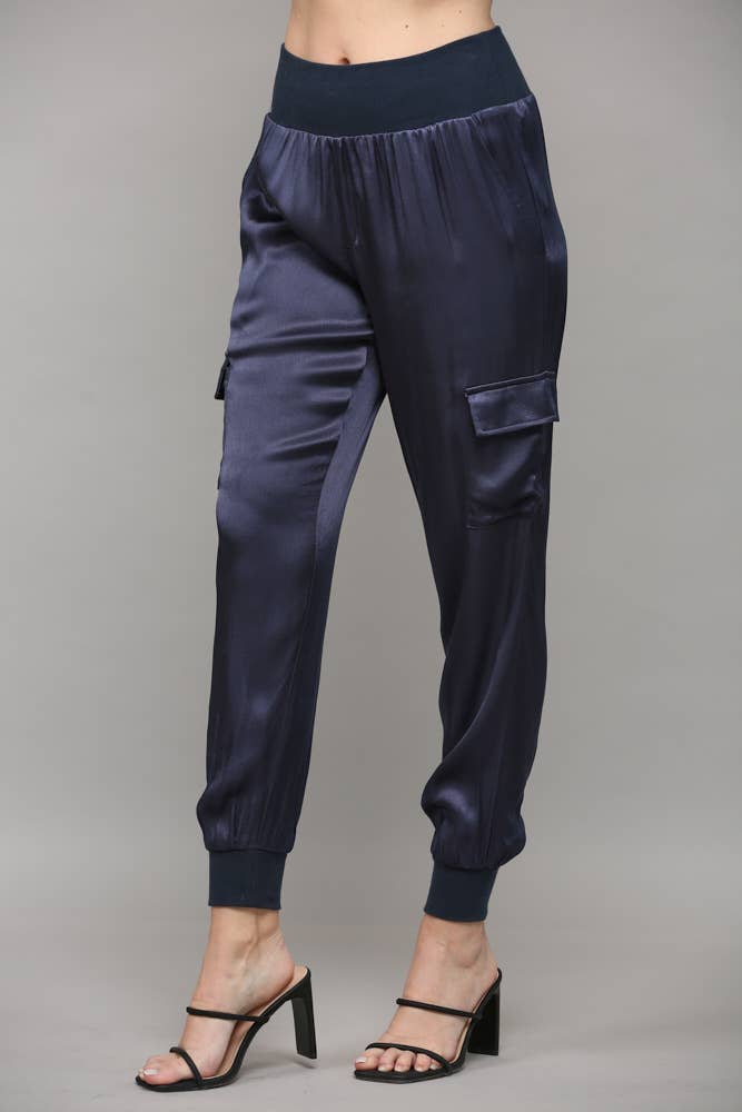 FATE - Wholesale Pants - Women's - SATIN CARGO JOGGER PANTS FP31763
