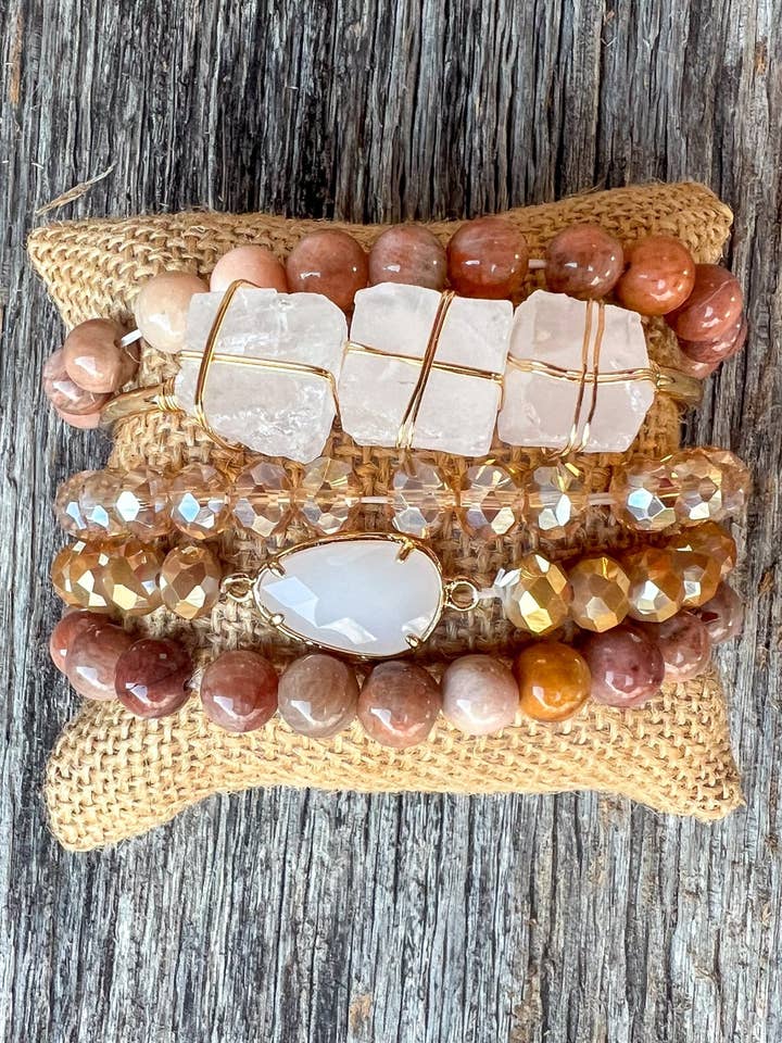 Peaches and Cream Bracelet Set for wholesale by Dylan Designs