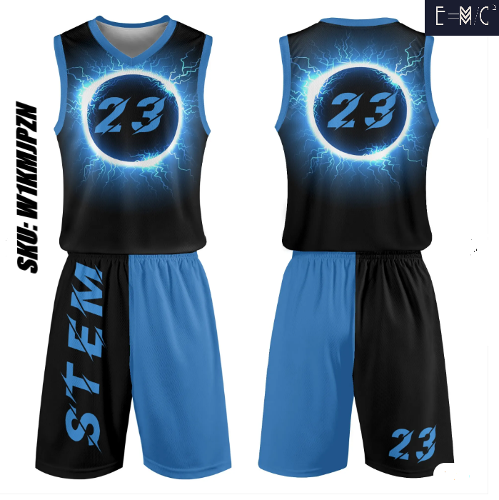 E=M/C2 - Vendita all'ingrosso Maglia di squadra sportiva - Uomo - Nuova divisa sportiva da basket blu Black Hole E=M/C2 per adulti0