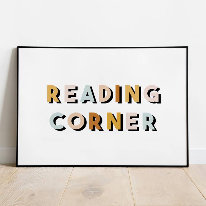 Reading Corner Typograpghy for wholesale by Moonbean Designs