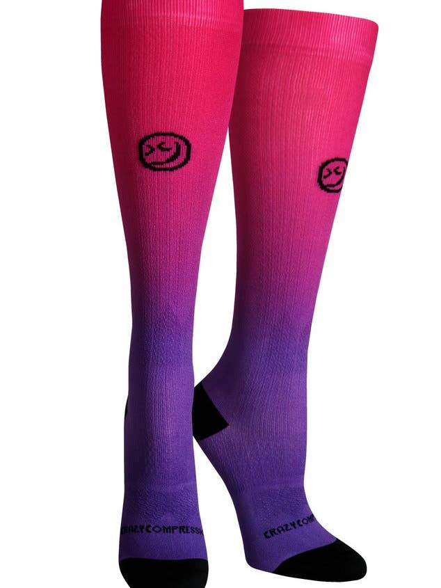 360 Ombré Pink Purple OTC Compression Socks (Standard & Extra Wide) for wholesale by Crazy Compression