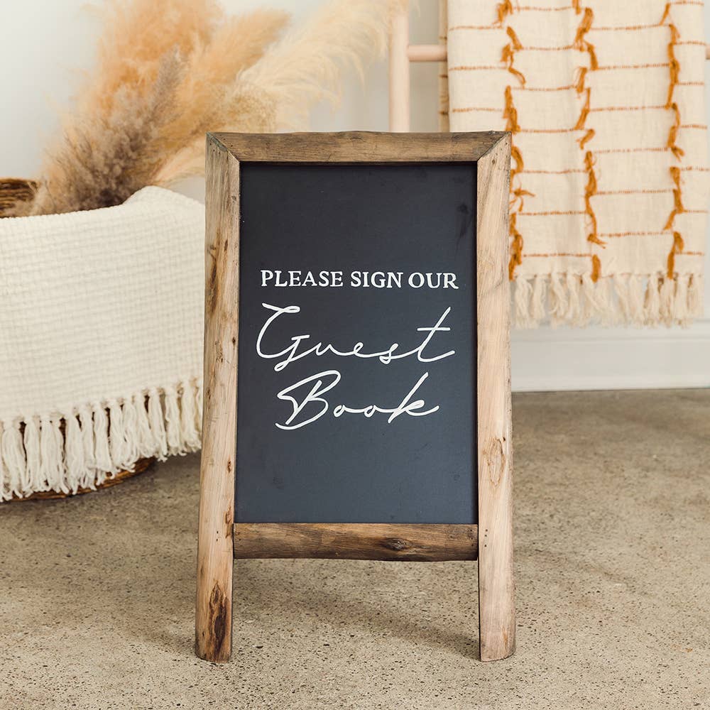 Weddingstar Inc. - Wholesale Chalkboard - Framed Rectangular Chalkboard Easel Sign - Natural Wood3