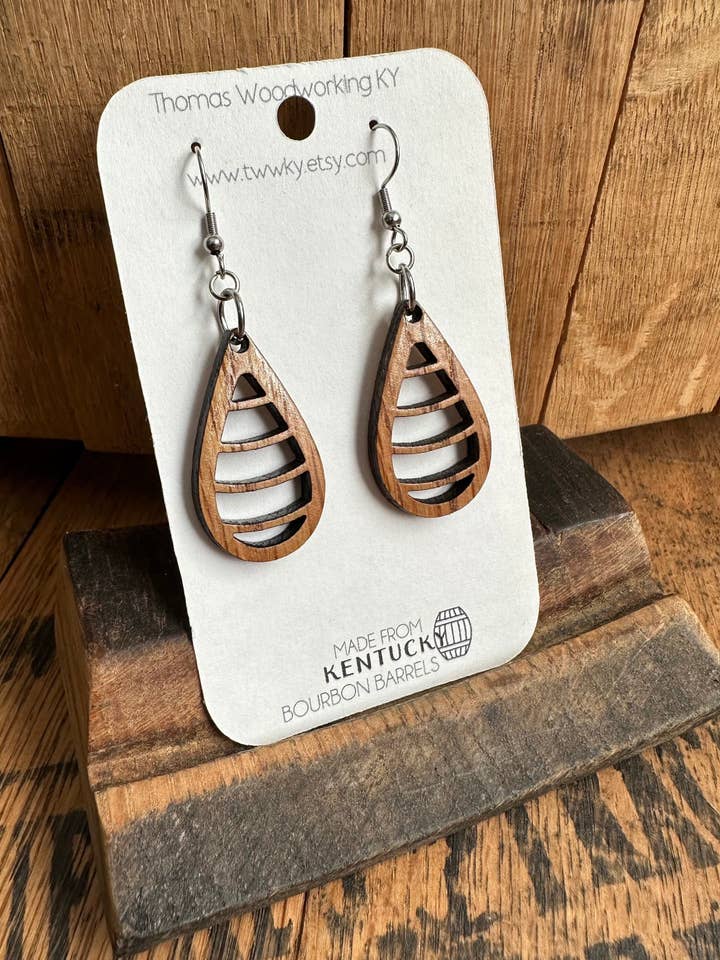 Honey Comb Drop Earrings from Bourbon Barrels for wholesale by TWWKY