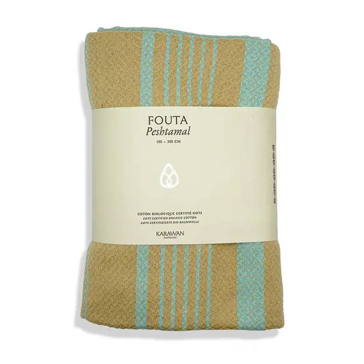 Karawan Authentic – Großhandel Badetuch – Bio-Baumwollhandtuch aus der SAND-Kollektion – Farbe SABLE & AQUASKY5