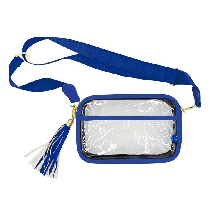 MiMi Wholesale - Wholesale Crossbody Bag - Women's - BGS4380 Clear Gameday Crossbody Bag With Tassel1