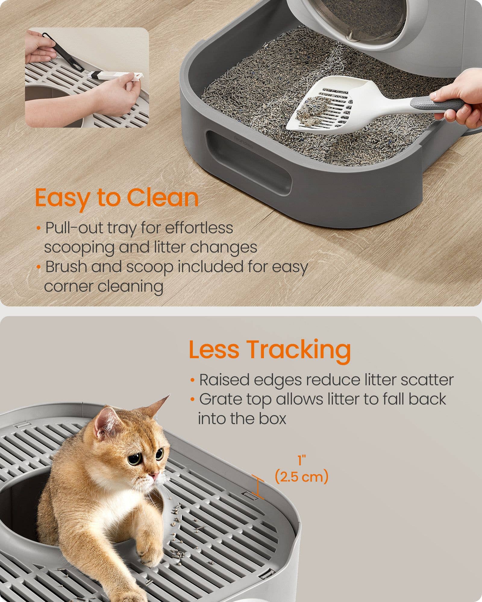 Greenwestons – wholesale Cat litter box – XL Enclosed Cat Litter Box with Slide-Out Tray 1-2