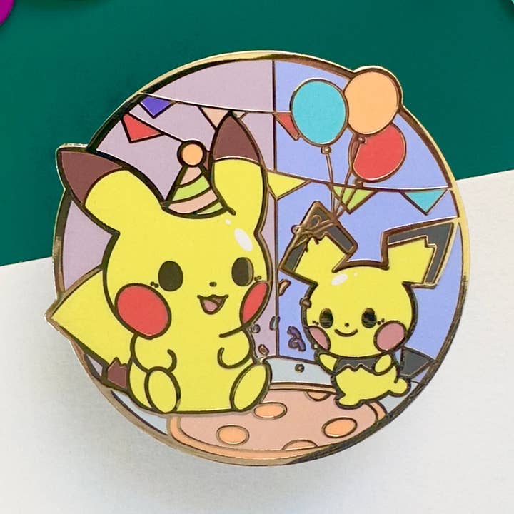 Pikachu & Pichu Pokemon Party Pin for wholesale by HeyyoJojo