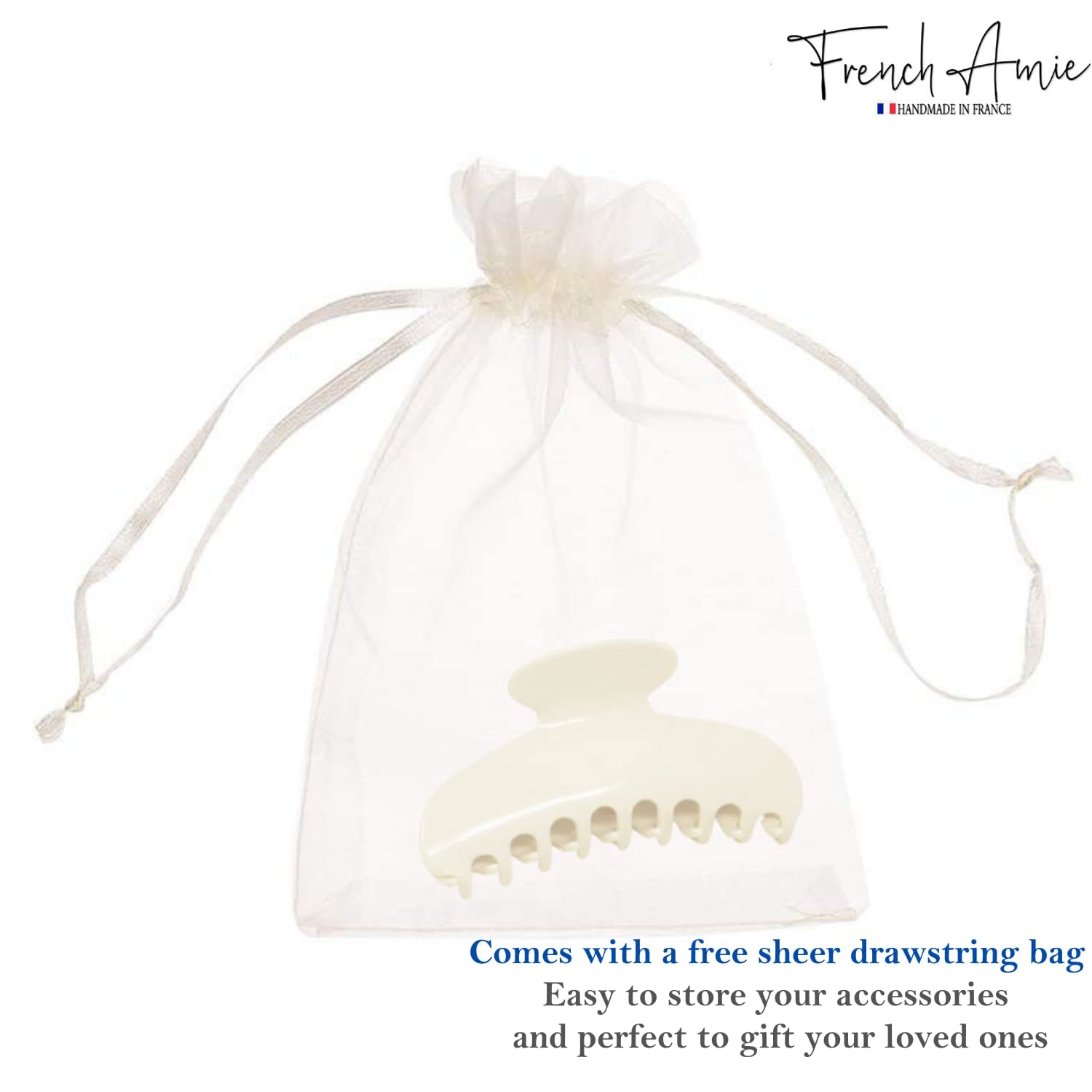 Parcelona - Wholesale Hair Clip - Women's - French Amie Thin Oval Large 4 1/4” Handmade Celluloid Jaw Hair Claw for Women51