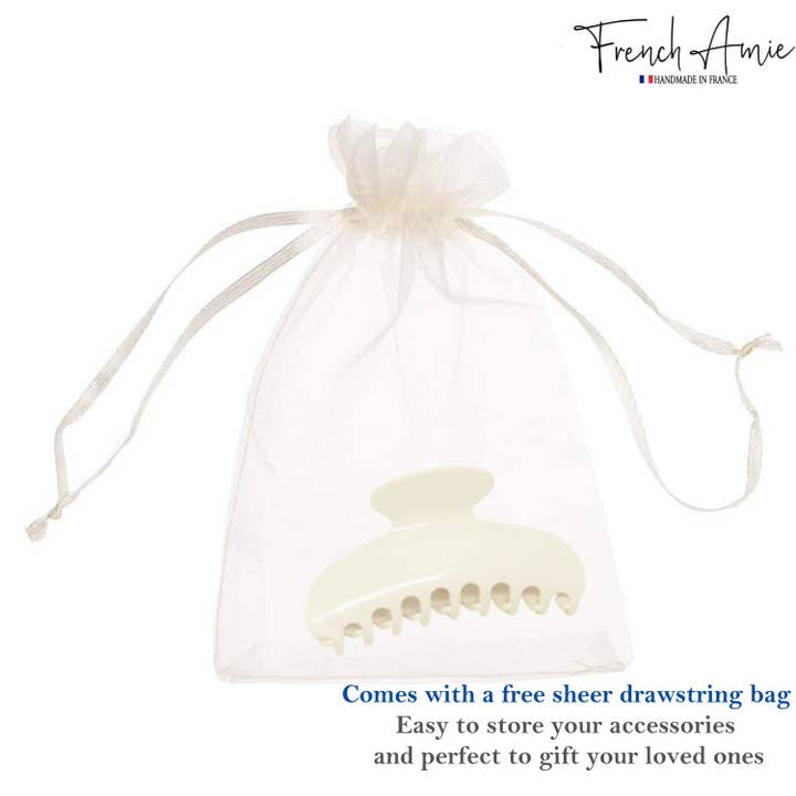 Parcelona - Wholesale Hair Clip - Women's - French Amie Thin Oval Large 4 1/4” Handmade Celluloid Jaw Hair Claw for Women51