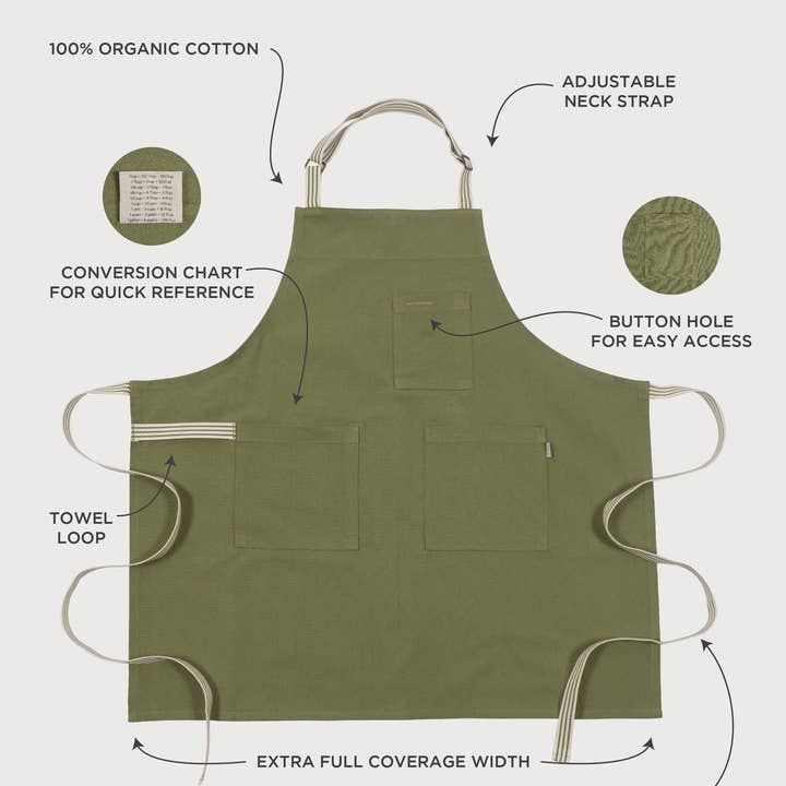 KAF Home Rooted Sustainable Chef's Apron - 32" x 30" and other Purchase Wholesale chef aprons. Free Returns & Net 60 Terms on Faire trending on Faire.