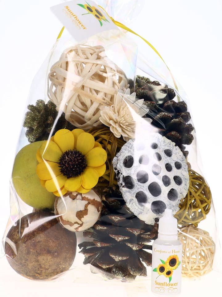 Sunflower Bowl Filler/Vase Decorative Potpourri for wholesale by Comforts of Home