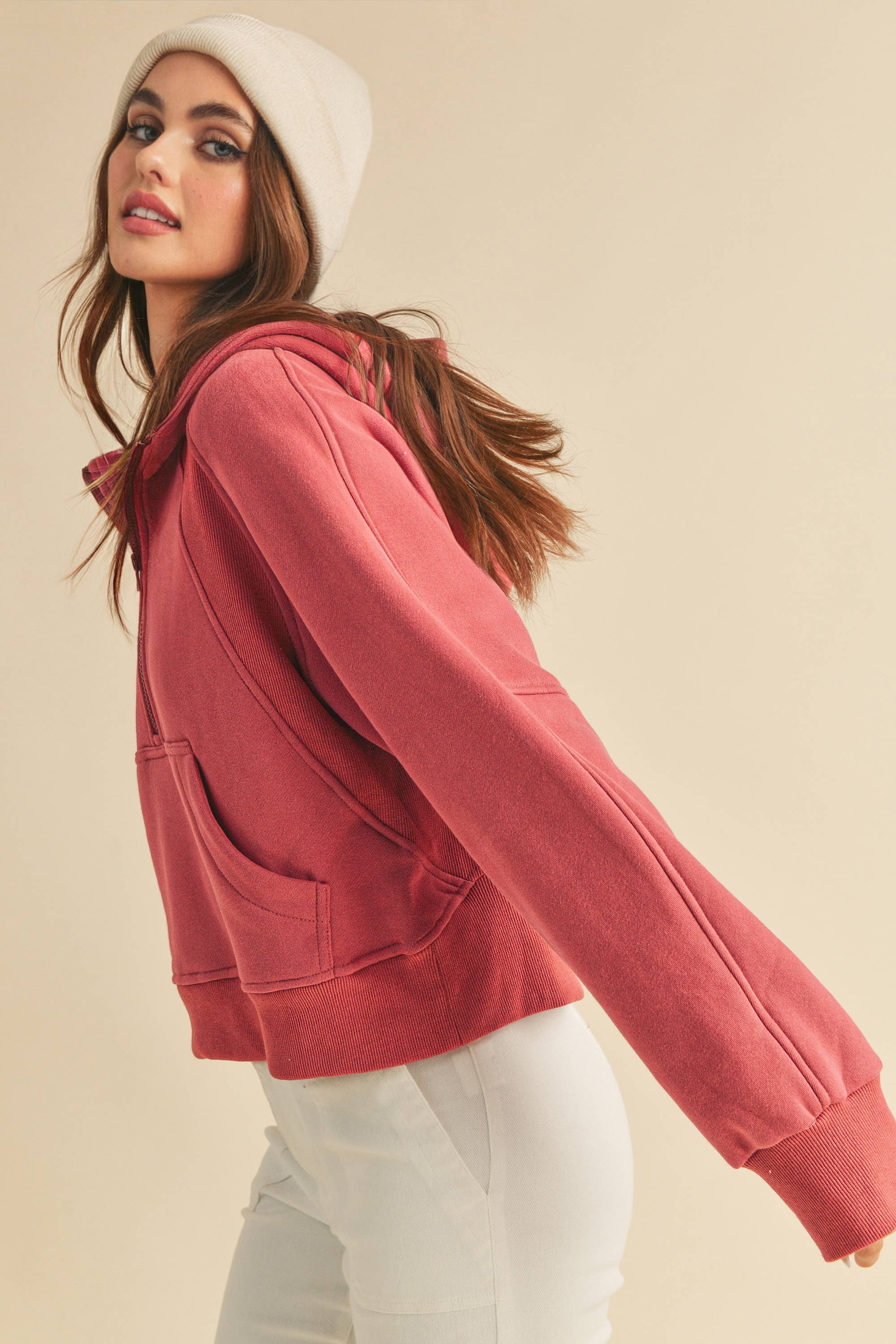 AEMI + CO – wholesale Hoodie – Women's – *SMALL ONLY* 946CK Drea Half-Zip Hoodie29