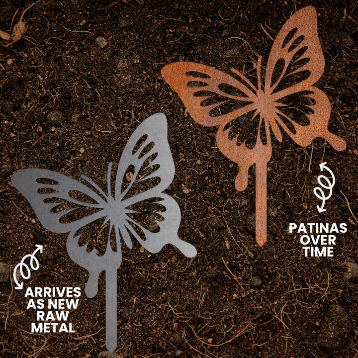 Butterfly Metal Garden Stake | Yard Outdoor Decor Art for wholesale by Baum Designs LLC