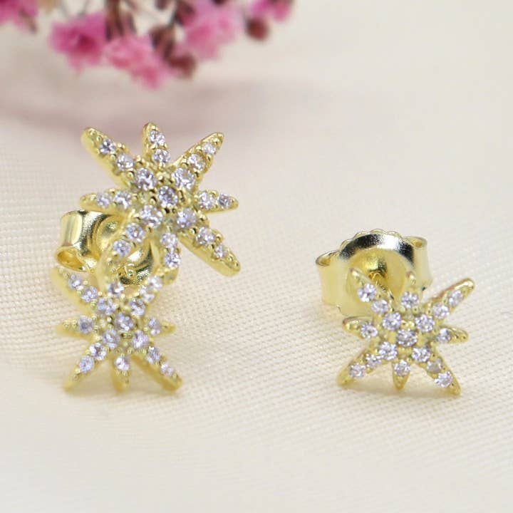 Spazio 925 silver gold-plated earrings for wholesale by Impala