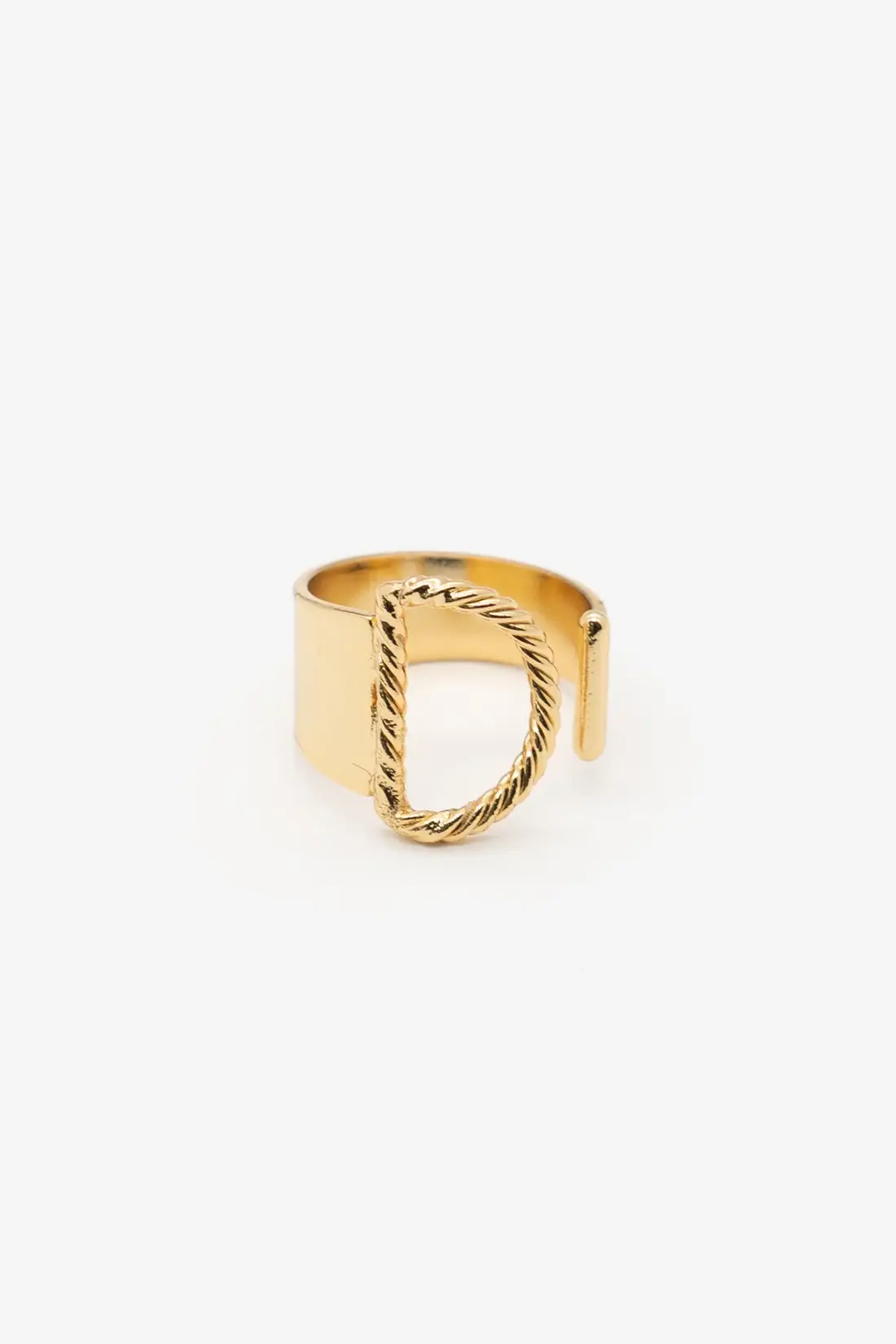 Brenda Grands Jewelry - Vendita all'ingrosso Anello midi/a fascia - Anello Iniziale Aspen in Oro 24K (Regolabile)3