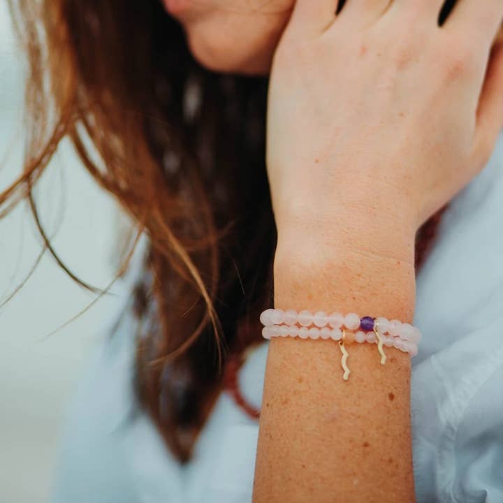 Sailormade - Vendita all'ingrosso Bracciale con perline - Bracciale da donna Rayminder UV Awareness in quarzo rosa4