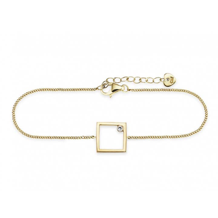 925 sterling silver plated rectangular zirconia bracelet for wholesale by caï