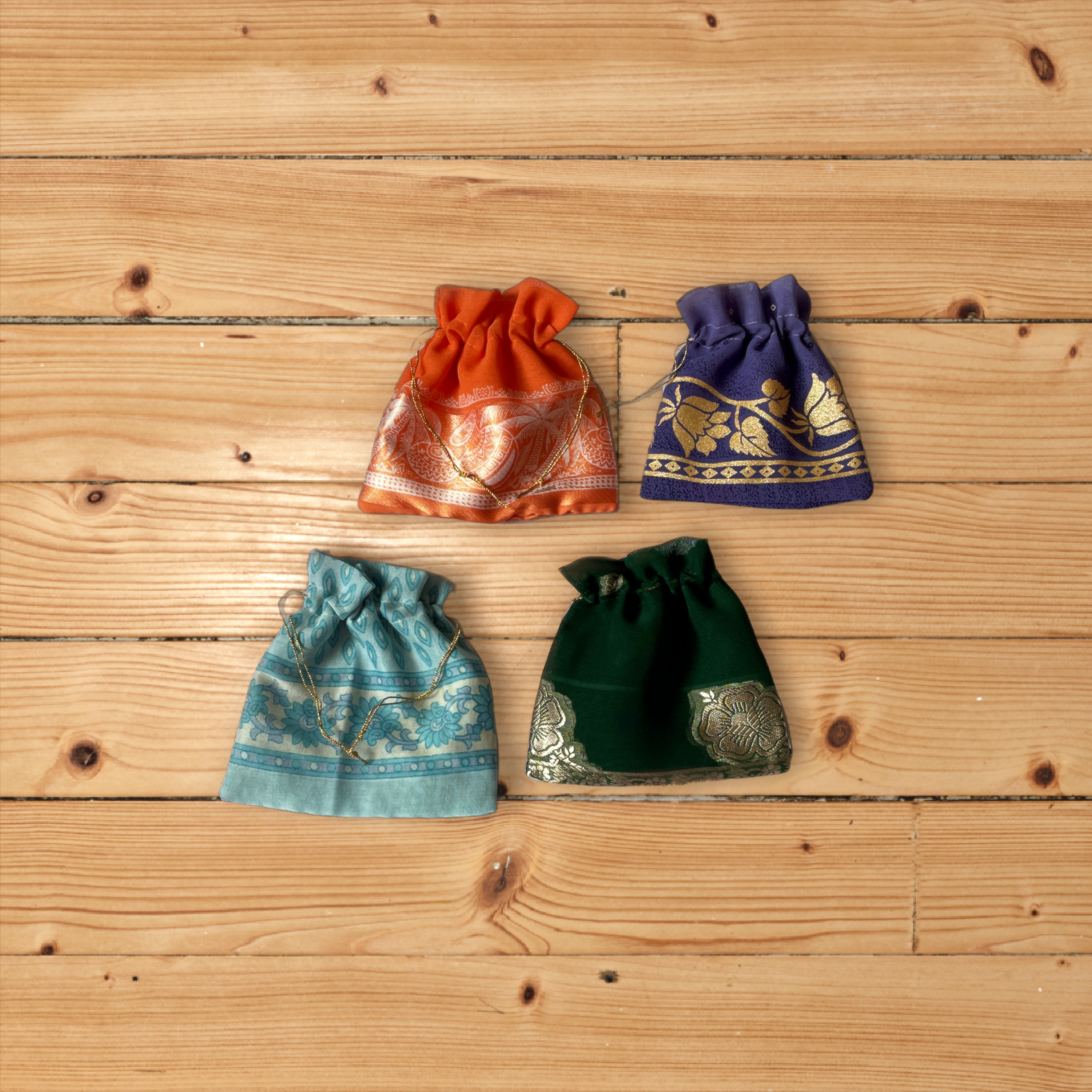 Hopes Unlimited - Wholesale Gift Bag - Sari Drawstring Gift Bag3