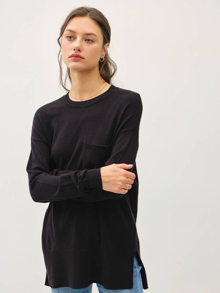 Be Cool - Wholesale Knit Sweater - Women's - OVERSIZED LONG SLEEVE SIDE SPLIT SWEATER