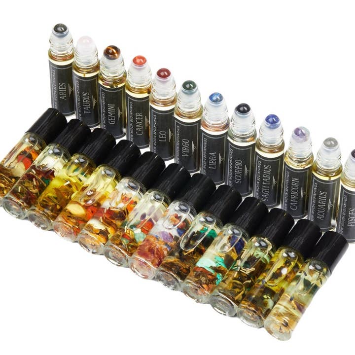 New Moon Beginnings - Wholesale Essential Oil Roll-On - Zodiac Oil Roll On, Crystal Roller, Astrology Perfume Rollon