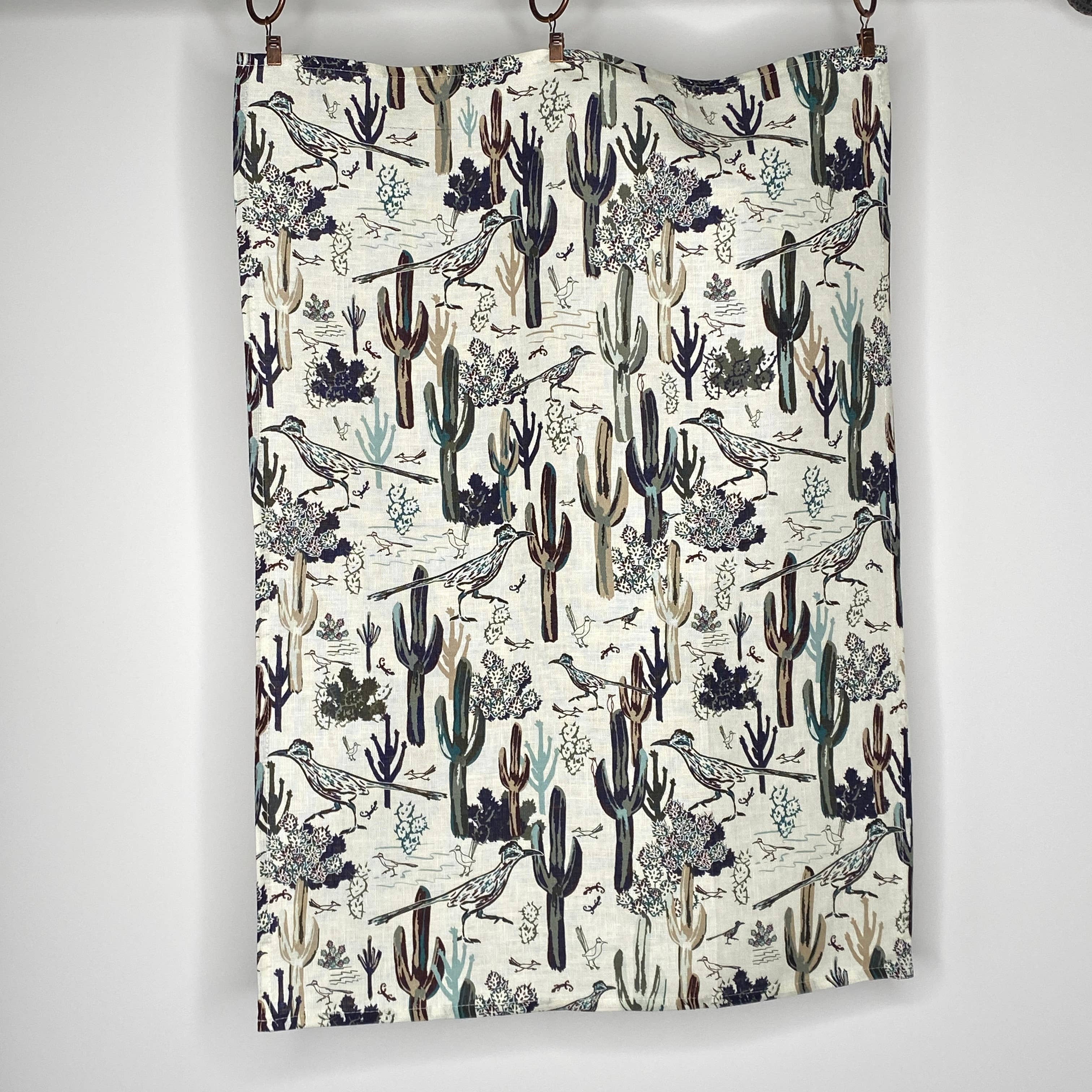 Cher the Fire - Wholesale Tea Towel - Linen Tea Towel, Roadrunner After the Rain - Southwest2