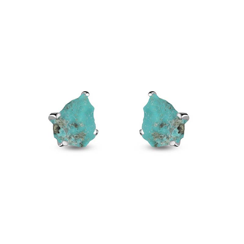 Nature Crafts - Vente Clous d'oreille - Clous d'oreilles à tige en turquoise brute naturelle en argent sterling3