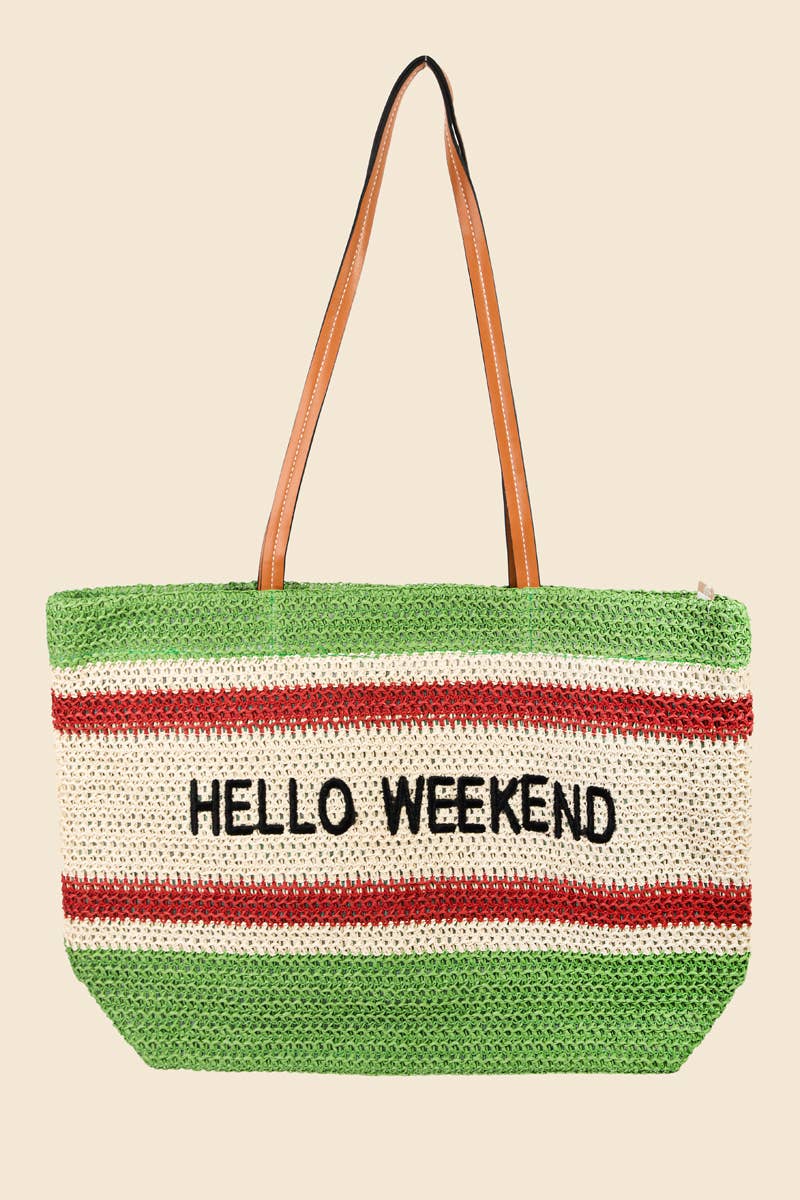 Anarchy Street - Wholesale Tote Bag - Women's - Hello Weekend Straw Braided Tote Bag5