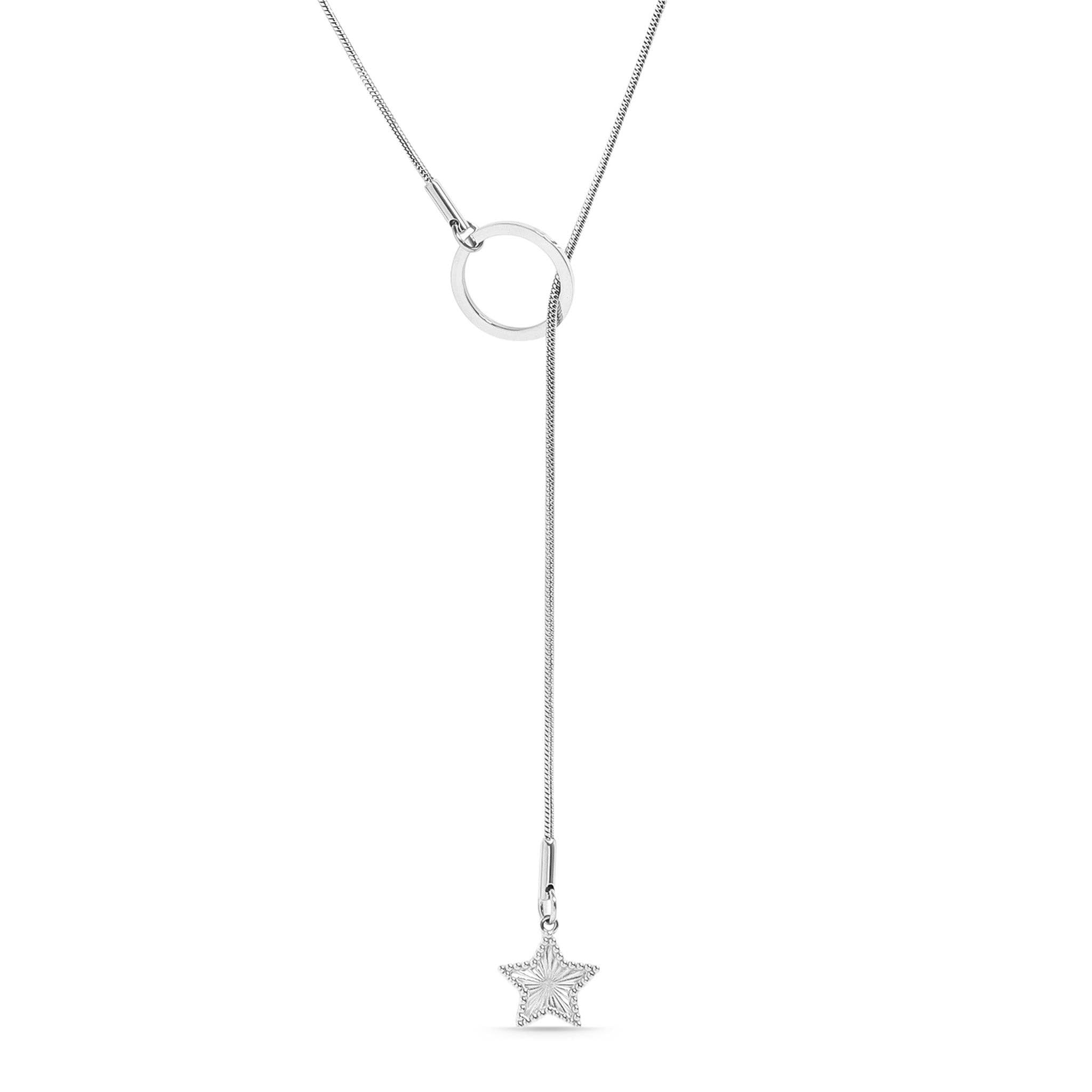 WJW - Wholesale Y-Neck/Lariat Necklace - 18K Gold PVD Stainless Steel Star Lariat Necklace0