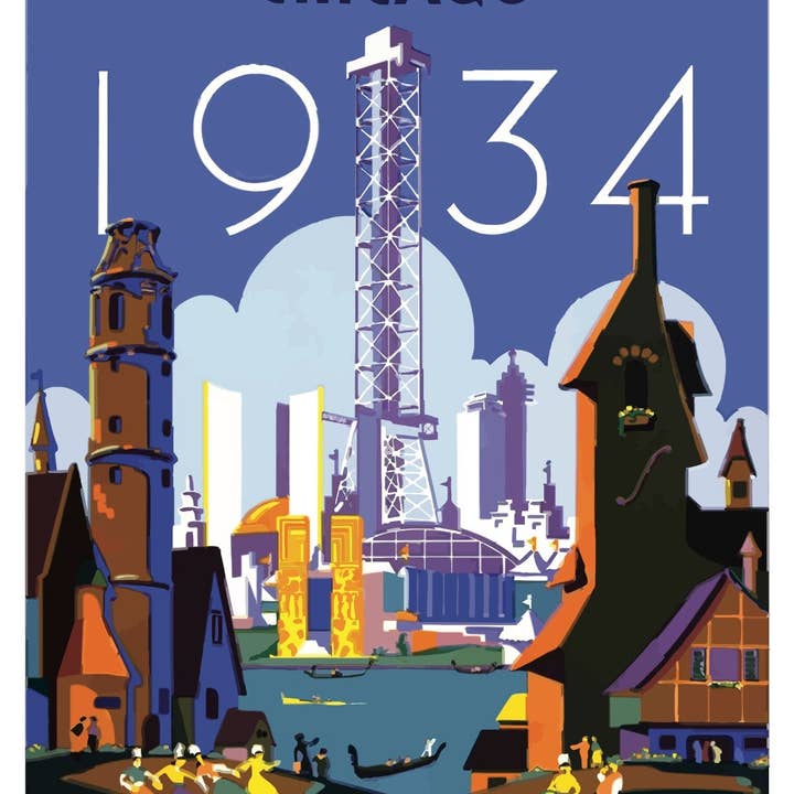 Max & Oscar - Wholesale Postcard - 1934 CHICAGO WORLD'S FAIR WPA POSTAL CARD