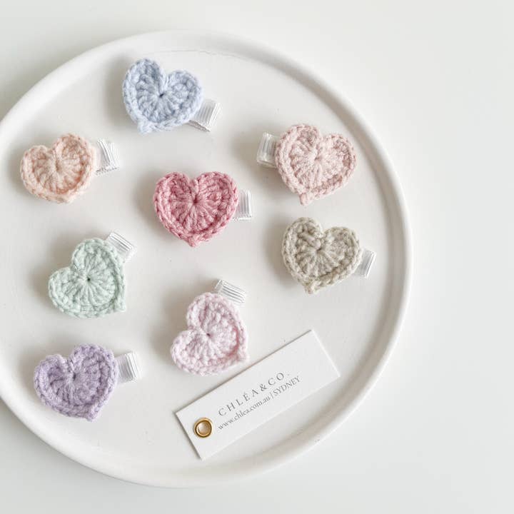 Petite Heart Crochet Clip for wholesale by Chlea & Co.
