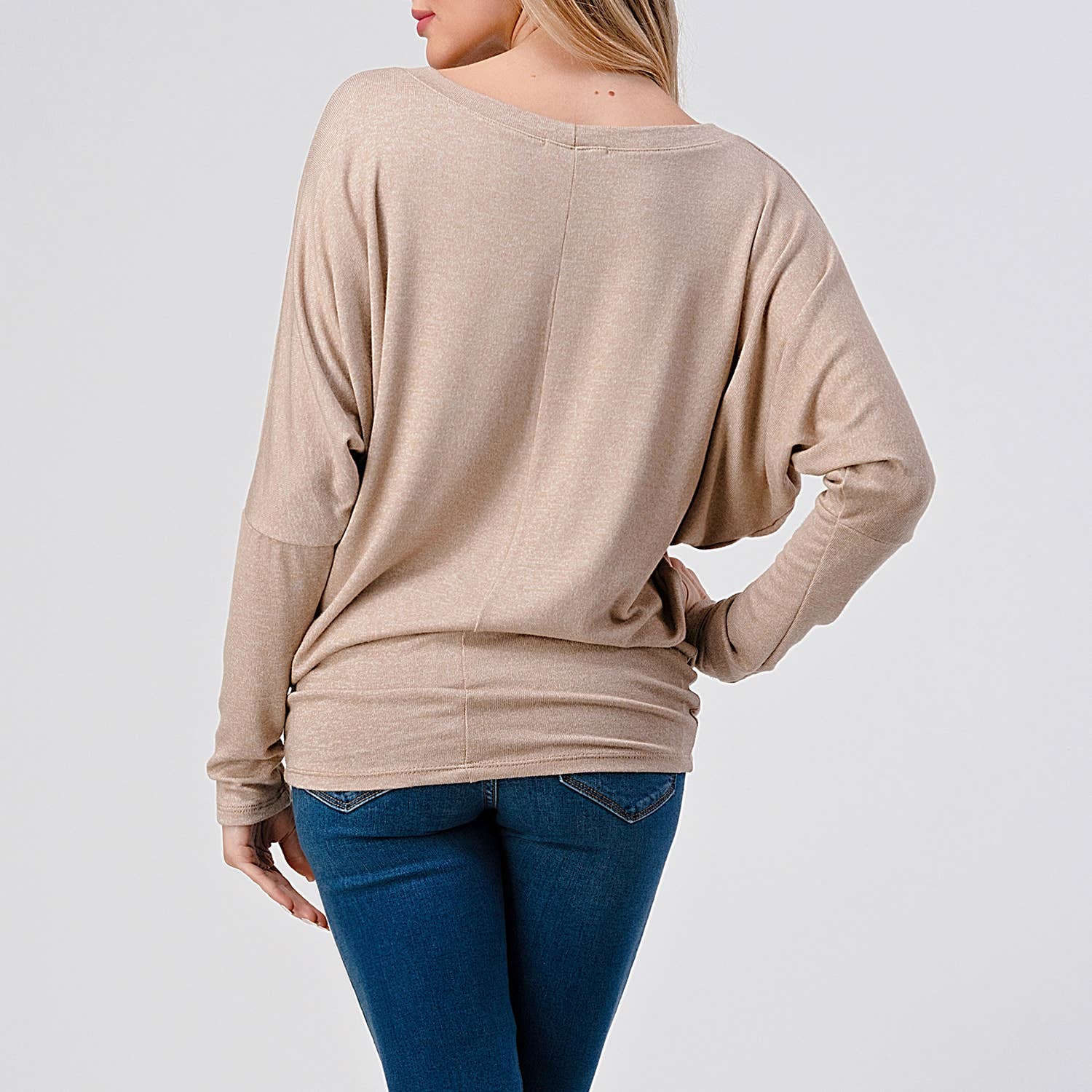 Heimious - Vente Haut en maille – femme - Haut en tricot Hacci à manches longues et col rond à manches Dolman, 270132