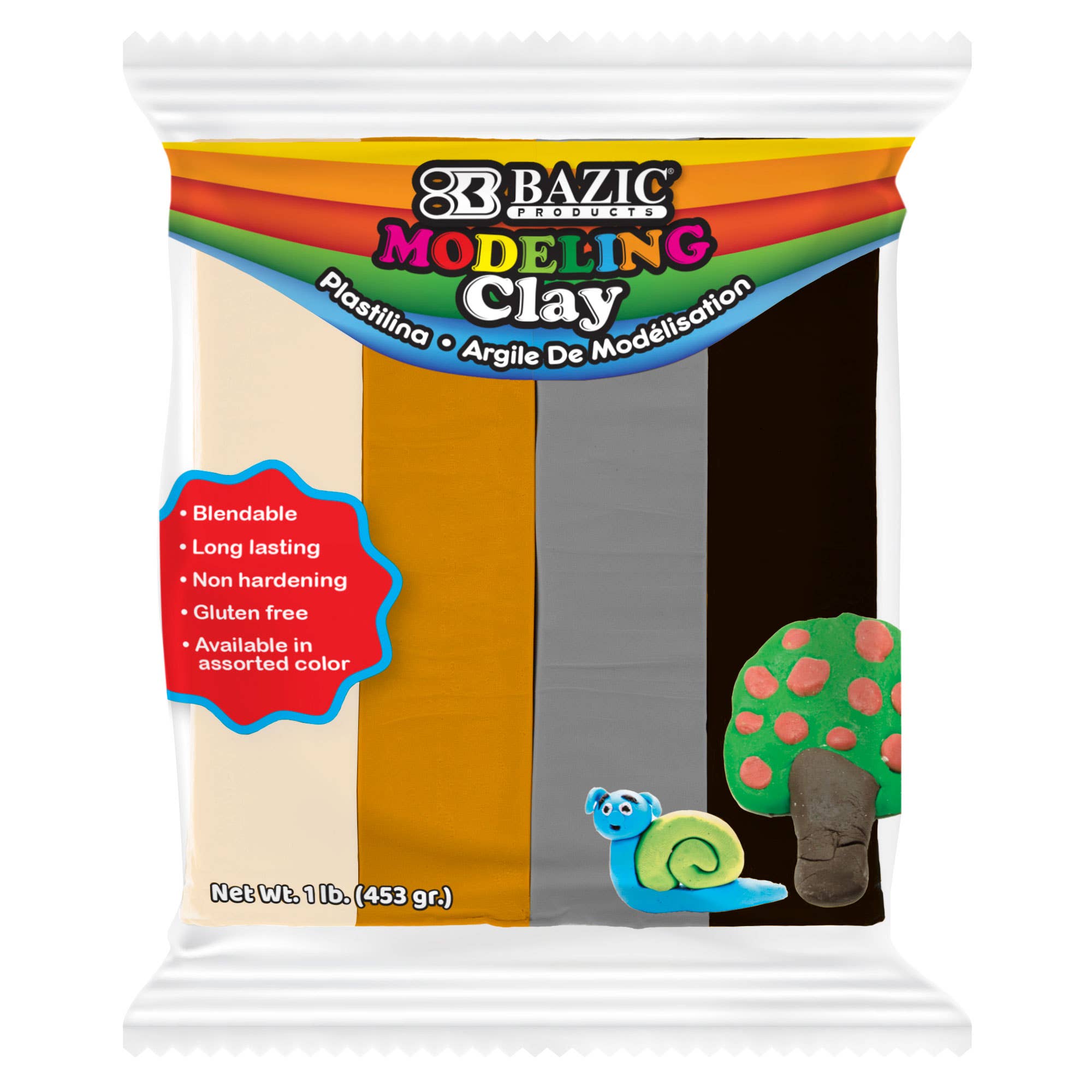 Wholesale Modeling Clay Sticks 1 lb 4 Natural/Earth Color Xmas Gift for  your store