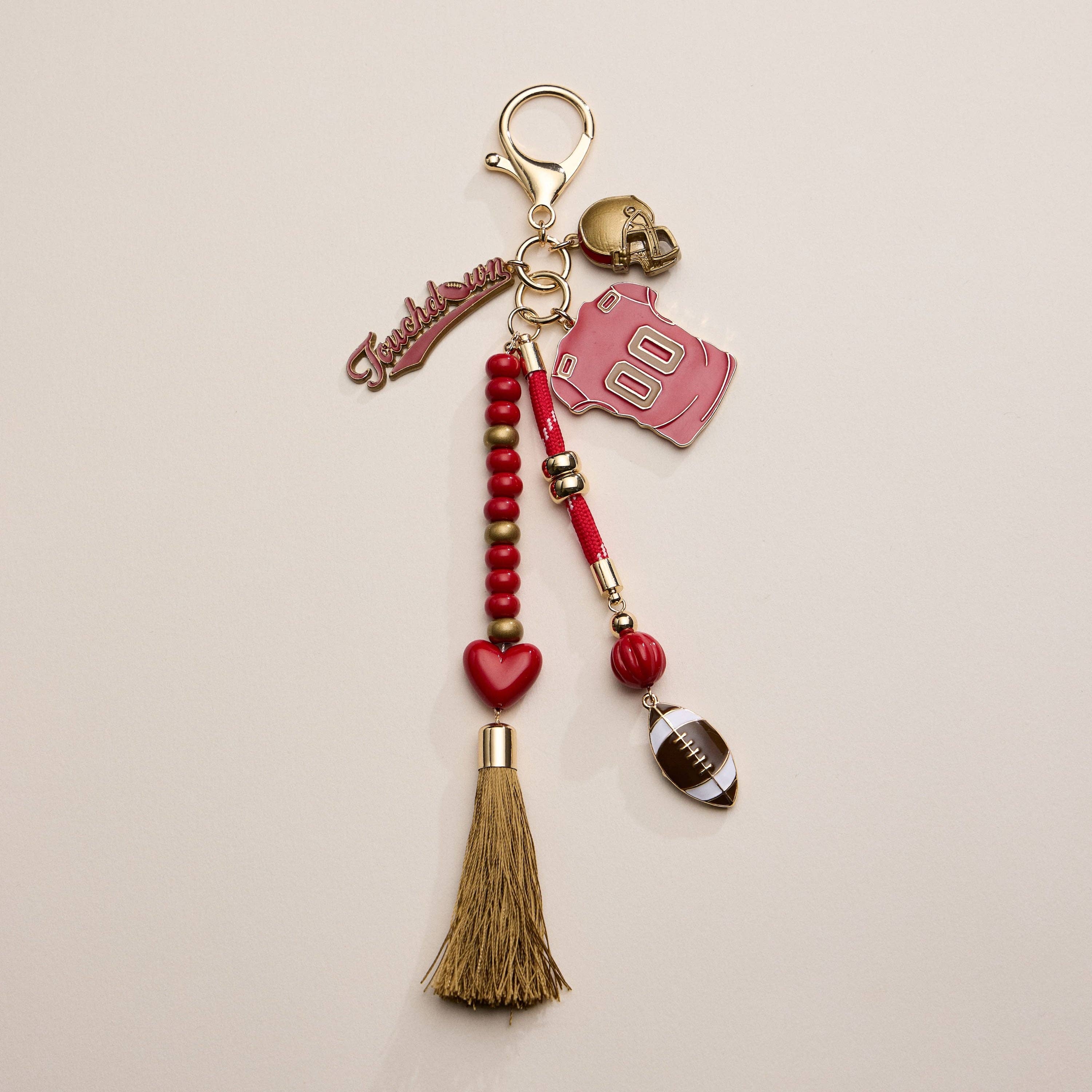 Lilla Haven - Wholesale Keychain - Women's - Gameday Football Keychain – Football Jersey, Helmet, Touchdown Charm & Tassel Bag Accessory8