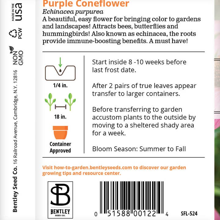 Bentley Seed Co. - Wholesale Plant Seeds - Purple Coneflower (Echinacea) Seed Packets1