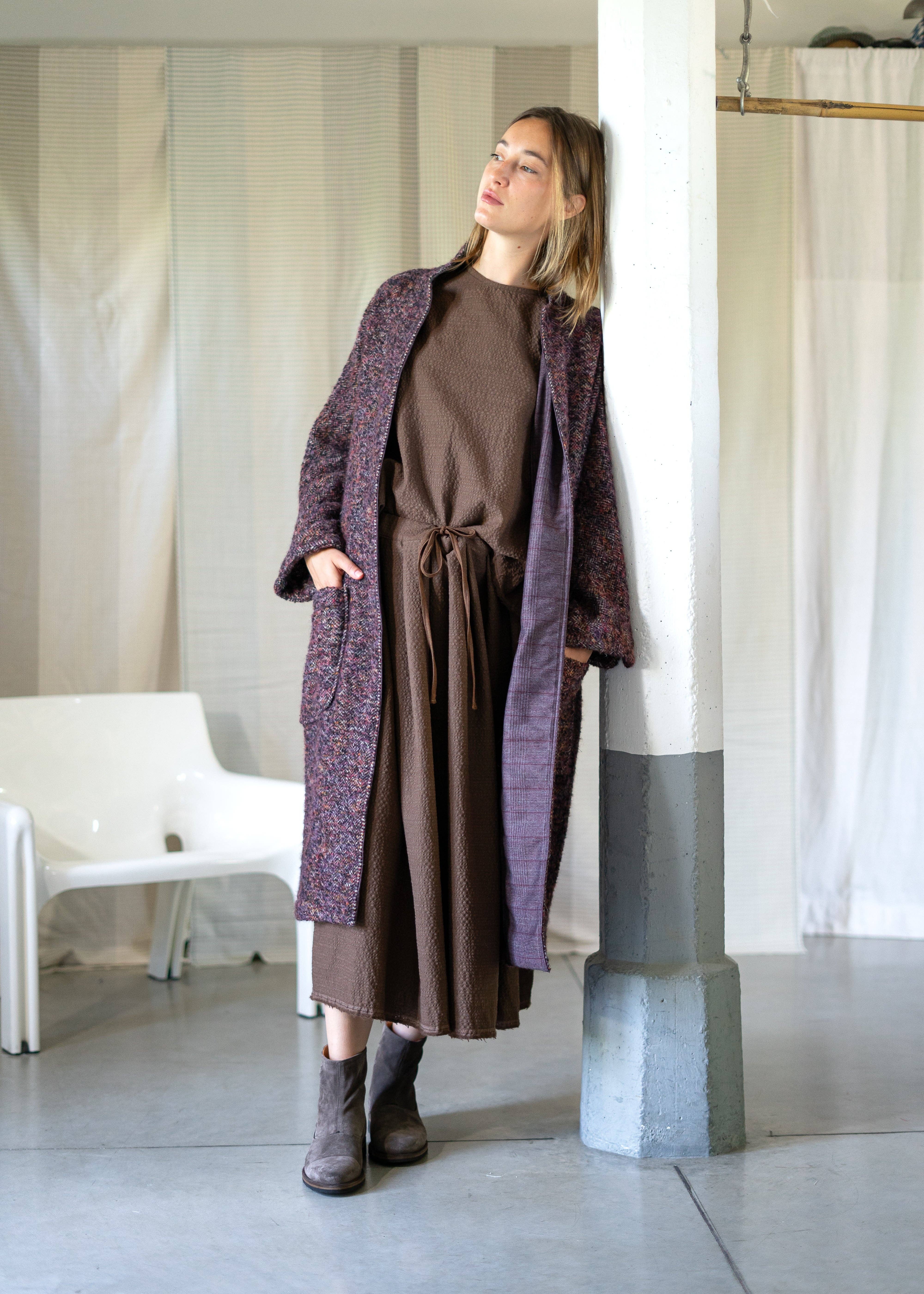 Mecànico Atelier - Wholesale Coat - Women's - Coat Certosa Consorzio Borgundy2